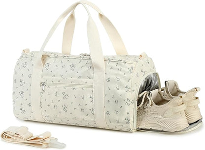 Duffle Bag for Gym Sports Women Girls Workout Travel Bag Weekender with Shoe Compartment and Wet