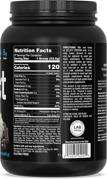 PEScience Select Protein Powder, Whey and Casein Blend, Clean Protein Powder for Women and Men, Low