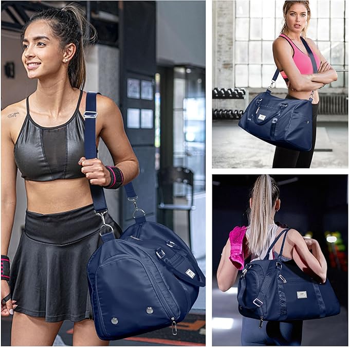 FIORETTO Womens Gym Tote Duffle Bag with Toiletry Bag, Sports Duffel Overnight Hospital Workout