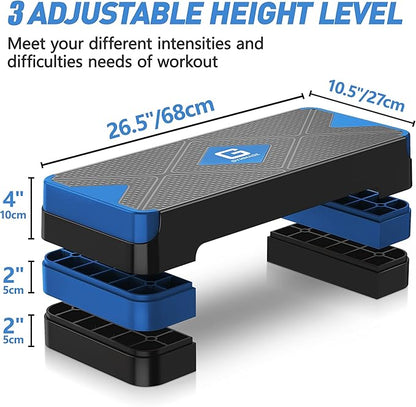 Aerobic Exercise Step, Adjustable Aerobic Stepper for Exercise, Workout Step Platform for Step Up