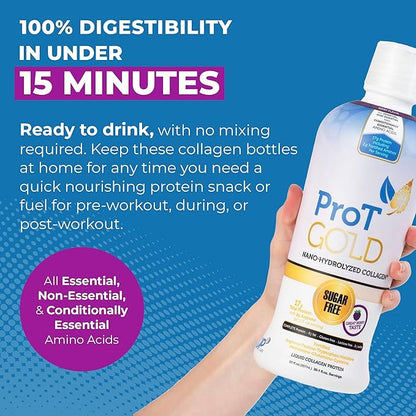 Berry Sugar Free Liquid Protein Shot - 16oz Anti Aging. Proven to Boost Immunity. Formula Trusted