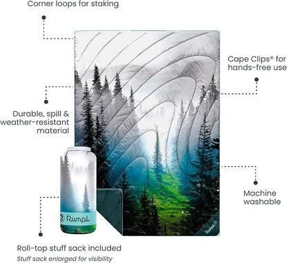 Rumpl Original Puffy Blanket - Warm, Water-Resistant Camping Blanket with 100% Recycled Synthetic