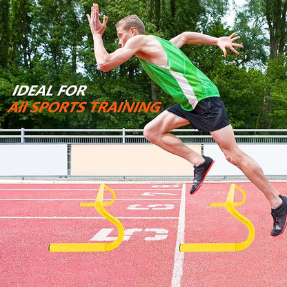 10 Pcs 6" Speed Agility Training Hurdles with 6 Marker Cone Durable Detachable Training Equipments