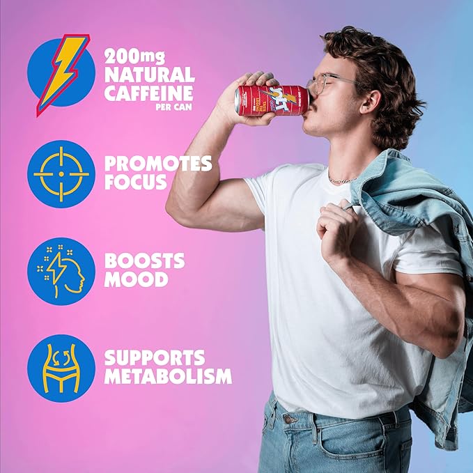 Redcon1 JOLT Cola Energy Drink – 200mg Caffeine, Zero Sugar, 16oz Can – Classic 80s Flavor