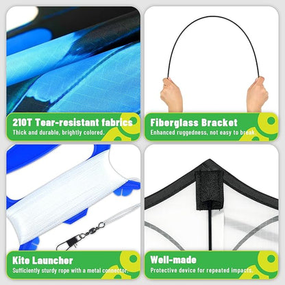Butterflys for Kids, Beautiful Kite Easy to Fly for Beginners with 328 ft Line & Line Winder