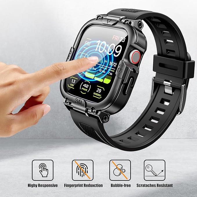 Dsytom Waterproof Case with Band Compatible for Apple Watch Band 46mm 45mm 44mm 42mm(S11/10) 41mm