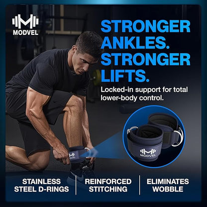 Modvel Gym Ankle Strap for Cable Machines ??Glute & Leg Kickback Ankle Straps for Gym Workouts