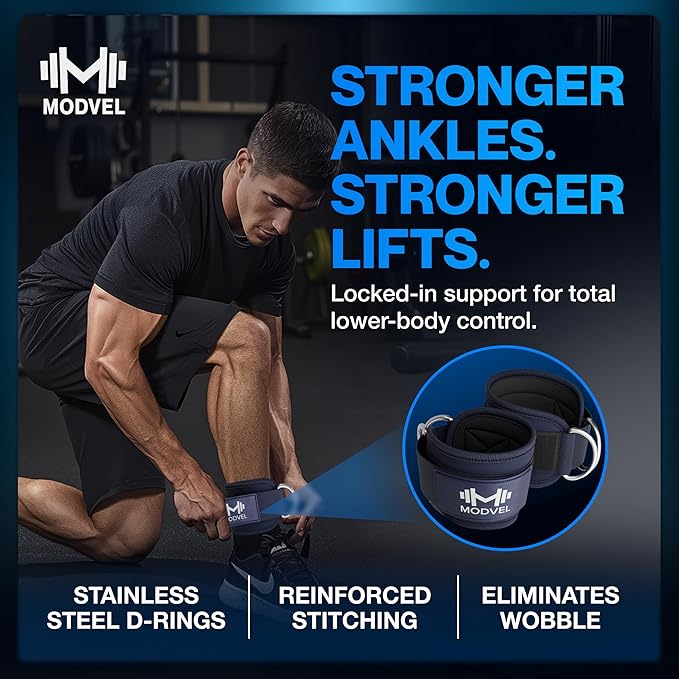 Modvel Gym Ankle Strap for Cable Machines ??Glute & Leg Kickback Ankle Straps for Gym Workouts