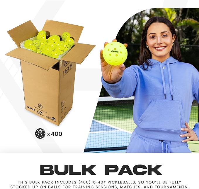 Franklin Sports X-40 Outdoor Pickleballs - Official Ball of USA Pickleball, APP Tour + US Open