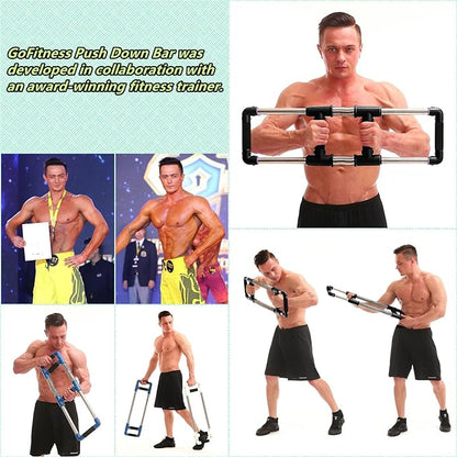 Push Down Bar Machine - Chest Expander at Home Workout Equipment, Arm Exerciser - Portable Spring