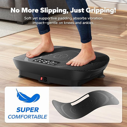 MERACH Vibration Plate Exercise Machine, Slim Vibration Plate for Lymphatic Drainage Weight Loss