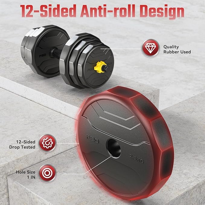 FEIERDUN Adjustable Dumbbells, 40/48/68/88lbs Free Weight Set with 4 Modes, Used as Barbell
