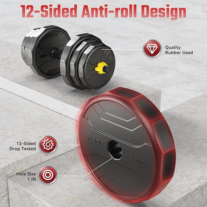 FEIERDUN Adjustable Dumbbells, 40/48/68/88lbs Free Weight Set with 4 Modes, Used as Barbell