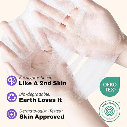 ZealSea Clean Beauty Face Masks Skincare, Minimalism 15 Ingredients Sheet Mask, Deep Hydration