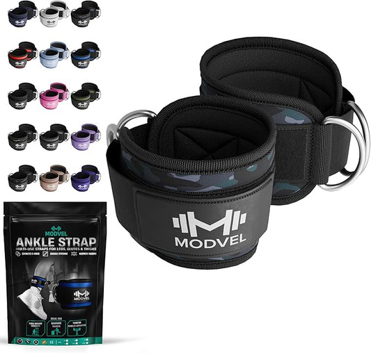 Modvel Gym Ankle Strap for Cable Machines ??Glute & Leg Kickback Ankle Straps for Gym Workouts