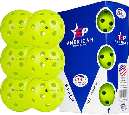 EP American Outdoor Pickleballs USAPA Approved | Made in USA with Durable Design |