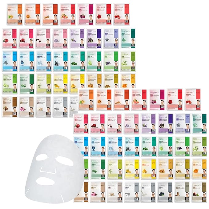 DERMAL 78 Combo Pack Collagen Essence Korean Face Mask - Hydrating & Soothing Facial Mask with