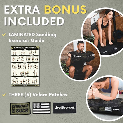 Polyfit Sandbag Pro - Workout Sandbag with Triple Closure Filler Bag and Reinforced Nylon Webbing