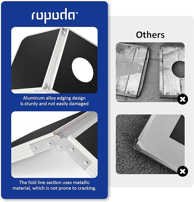 ROPODA Portable Cornhole Board Set,24 x 16 in Corn Hole Games for Adults with 8 Bean Bags
