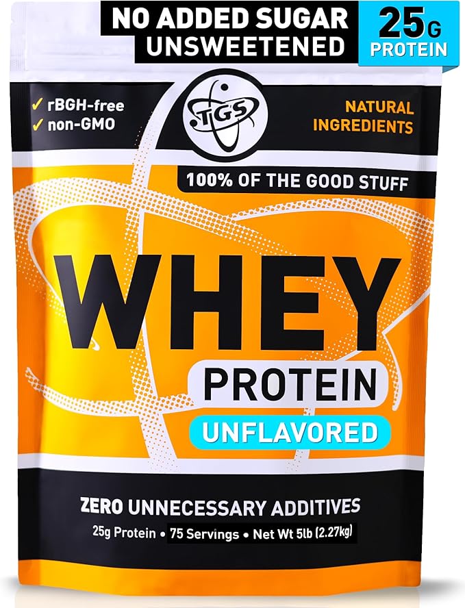 100% Whey Protein Powder Unflavored, Unsweetened for Men & Women - Clean, No Artificial Ingredients