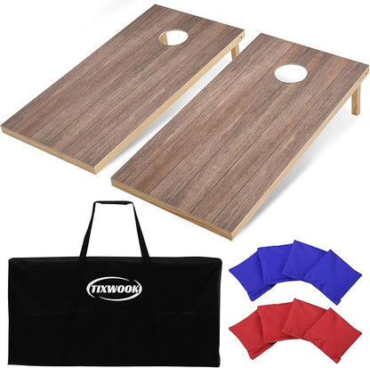 4 x 2 ft Solid Wood Cornhole Board Set with 8 Bean Bags and Carrying Bag, Premium Toss Game for