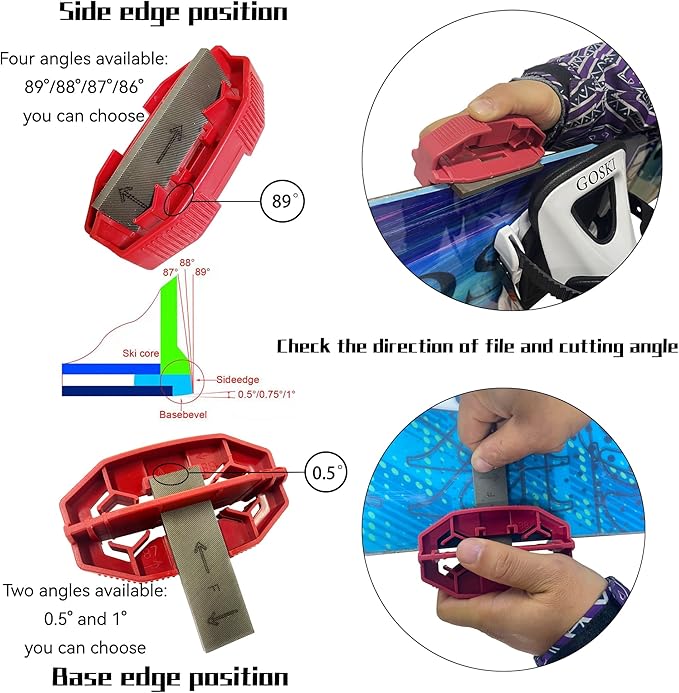 Snowboard Ski Edge Bevel Tuning ski Wax kit，Snowboard Tool，ski Edge Sharpener Tuner Side Ski Angle