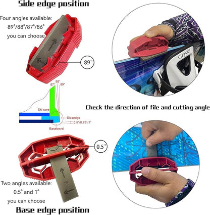 Snowboard Ski Edge Bevel Tuning ski Wax kit，Snowboard Tool，ski Edge Sharpener Tuner Side Ski Angle