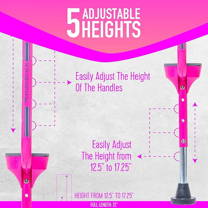 Flybar Maverick Walking Stilts for Kids - 5 Adjustable Height’s, Sturdy, Easy Assembly, Wide