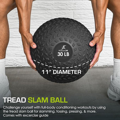 ProsourceFit Slam Medicine Balls 5, 10, 15, 20, 25, 30, 50lbs Smooth and Tread Textured Grip Dead