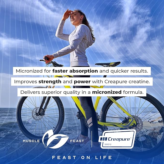 Muscle Feast Creapure - Micronized Creatine Monohydrate Powder | Premium Pre-Workout or