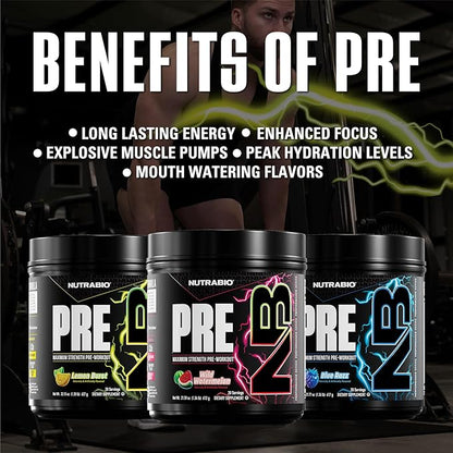 NutraBio Preworkout Powder, Lemon Burst| Explosive Energy, Laser Focus, Extreme Pumps| Pre Workout