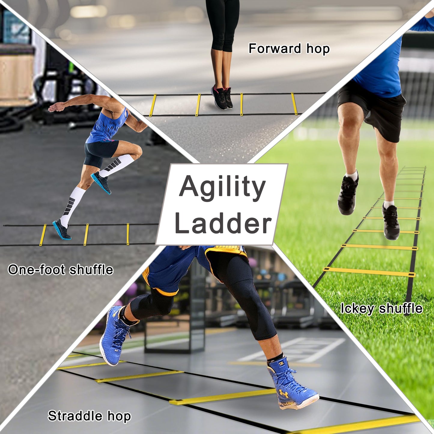 NKJIH 20ft Adjustable Agility Speed Ladder Training Ladder with Carry Bag - Soccer, Speed, Football