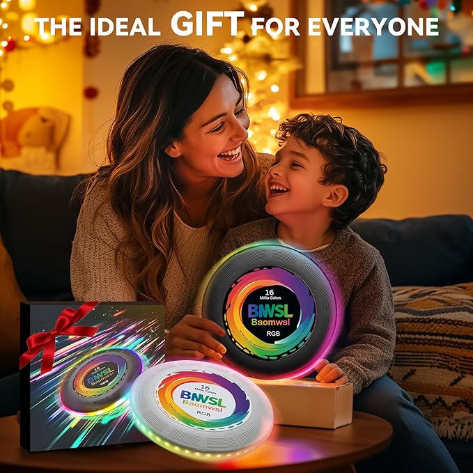 Light-Up Flying Disc - 16 Million Colors RGB or 50 LEDs, Ultra Bright, 12 Light Modes