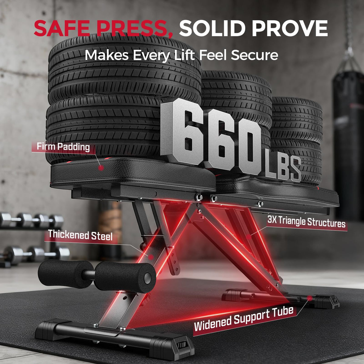 FLYBIRD WB2 Weight Bench, Utility Adjustable Weight Bench for Full Body Workout- Multi-Purpose