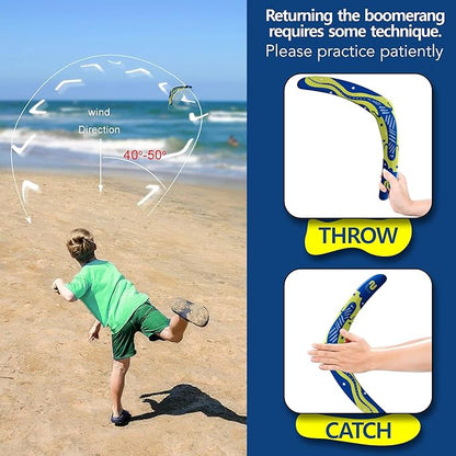 Beach Boomerang Toy For All Ages - Outside Beach Games Adults & Outdoor Toys For Kids - Fun Outdoor