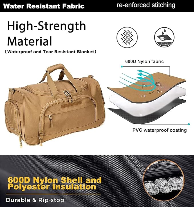 Gym Bag for Women & Men Tactical Duffle Military Weekender Work Out Lightweight Waterproof Sports