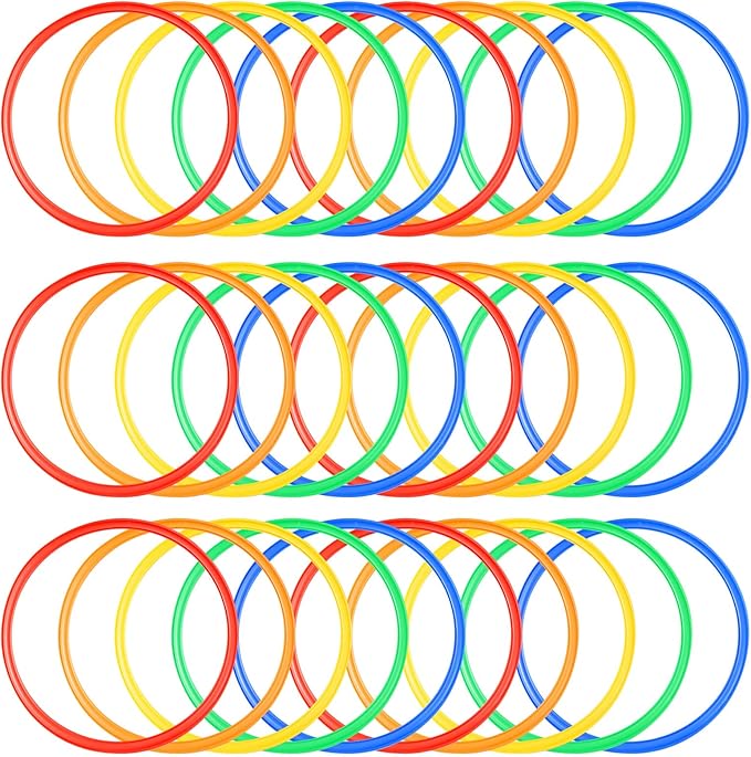Deekin 40 Pcs Agility Rings Speed and Agility Training Rings Exercise Speed Circle Jumping Hoops
