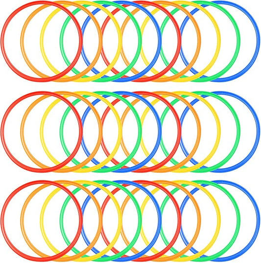 Deekin 40 Pcs Agility Rings Speed and Agility Training Rings Exercise Speed Circle Jumping Hoops