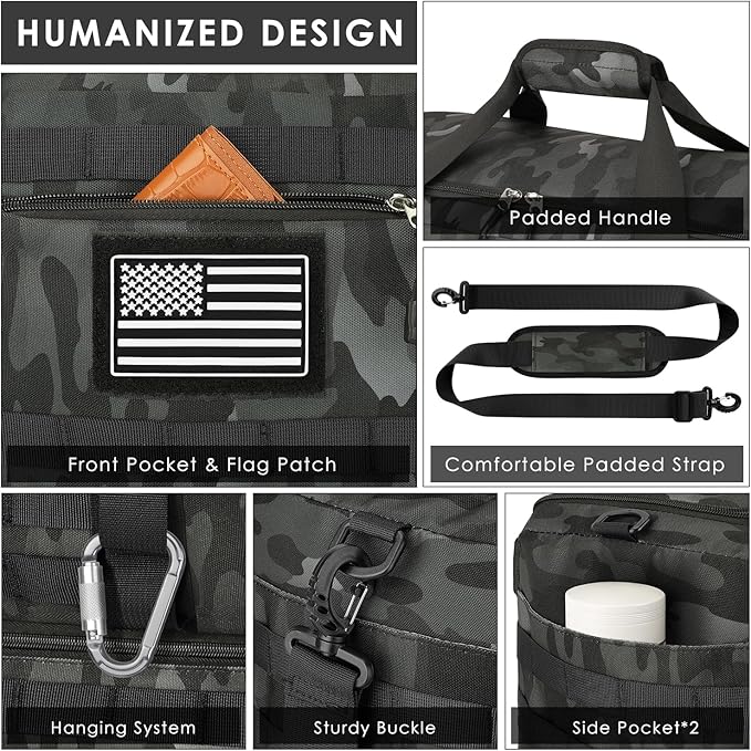 ETRONIK Travel Bag for Men Women, Gym Bag & Tactical Duffle Bags for Travel, Carry on with Toiletry