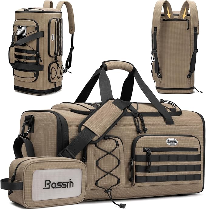 Bosstin Gym Bag for Men & Women,45L Travel Duffle Sports Duffel Bag Gym Weekender Overnight
