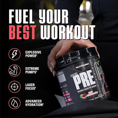 NutraBio STIM-Free PRE Workout for Men, New Formula | Laser Focus, Extreme Pumps | Performance