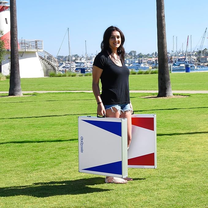 GoSports 4 x 2 ft Aluminum Cornhole Game Sets – Choose LED Lights or Standard - Set Includes 2