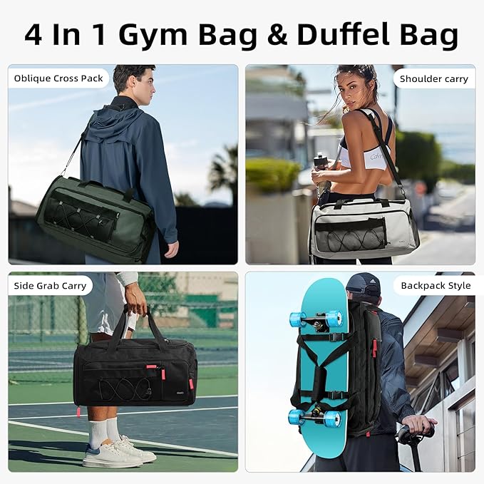 CLUCI Gym Bag for Men & Women, 35L Sports Duffle Bag for Travel,4 in 1 Weekender Bag,Overnight