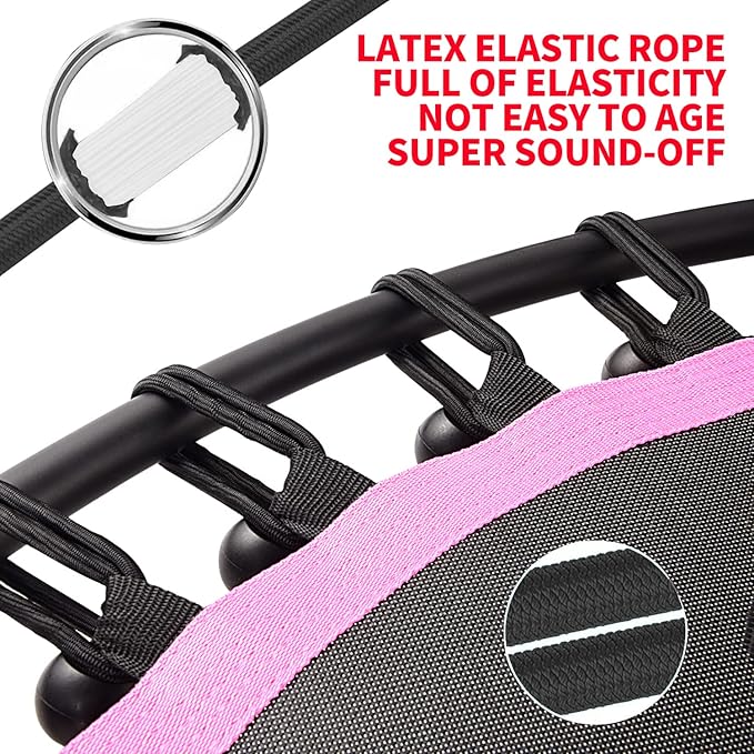 Newan 40"-48" Silent Mini Trampoline Fitness Trampoline Bungee Rebounder Jumping Cardio Trainer