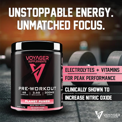 Voyager Pre-Workout Planet Punch ??Creatine-Free Powder w/L-Citrulline, Beta-Alanine, Caffeine