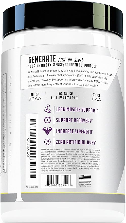 Cutler Nutrition Generate EAA and BCAA Powder: Best Branched Chain Amino Acids Supplement with