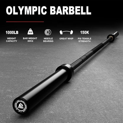 LIONSCOOL 7FT Olympic Barbell for Weightlifting, Power Lifting, 2 Inch Strength Training Bar for