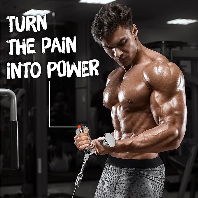 Yes4All Tricep Press Down Cable Machine Attachment Set, LAT Pulldown Attachment, Cable Machine