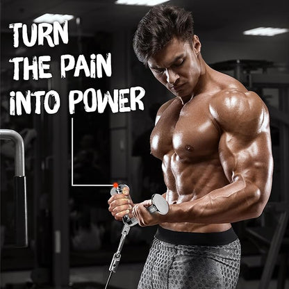 Yes4All Tricep Press Down Cable Machine Attachment Set, LAT Pulldown Attachment, Cable Machine