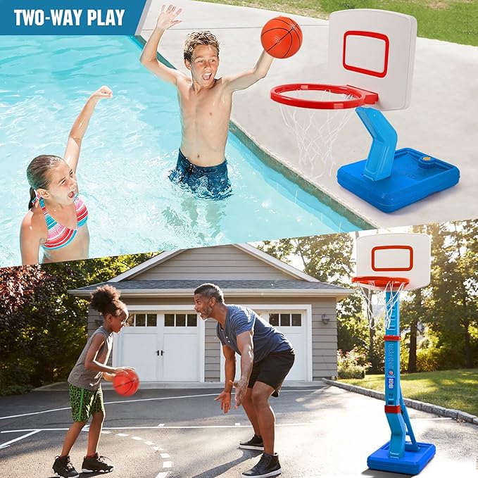 SUPER JOY Toddler Basketball Hoop - Height Adjustable Kids Hoop for Indoor & Outdoor Play